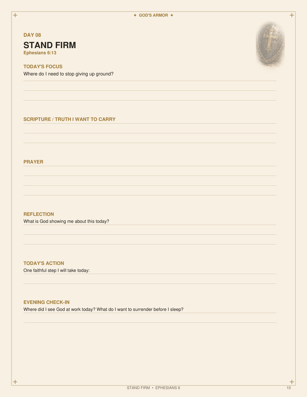 GOD’S ARMOR 30 Days to Stand Firm Prayer Journal