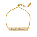 God's Armor Engraved Bar Bracelet - Adjustable Inspirational Jewelry