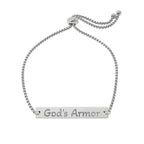 God's Armor Engraved Bar Bracelet - Adjustable Inspirational Jewelry