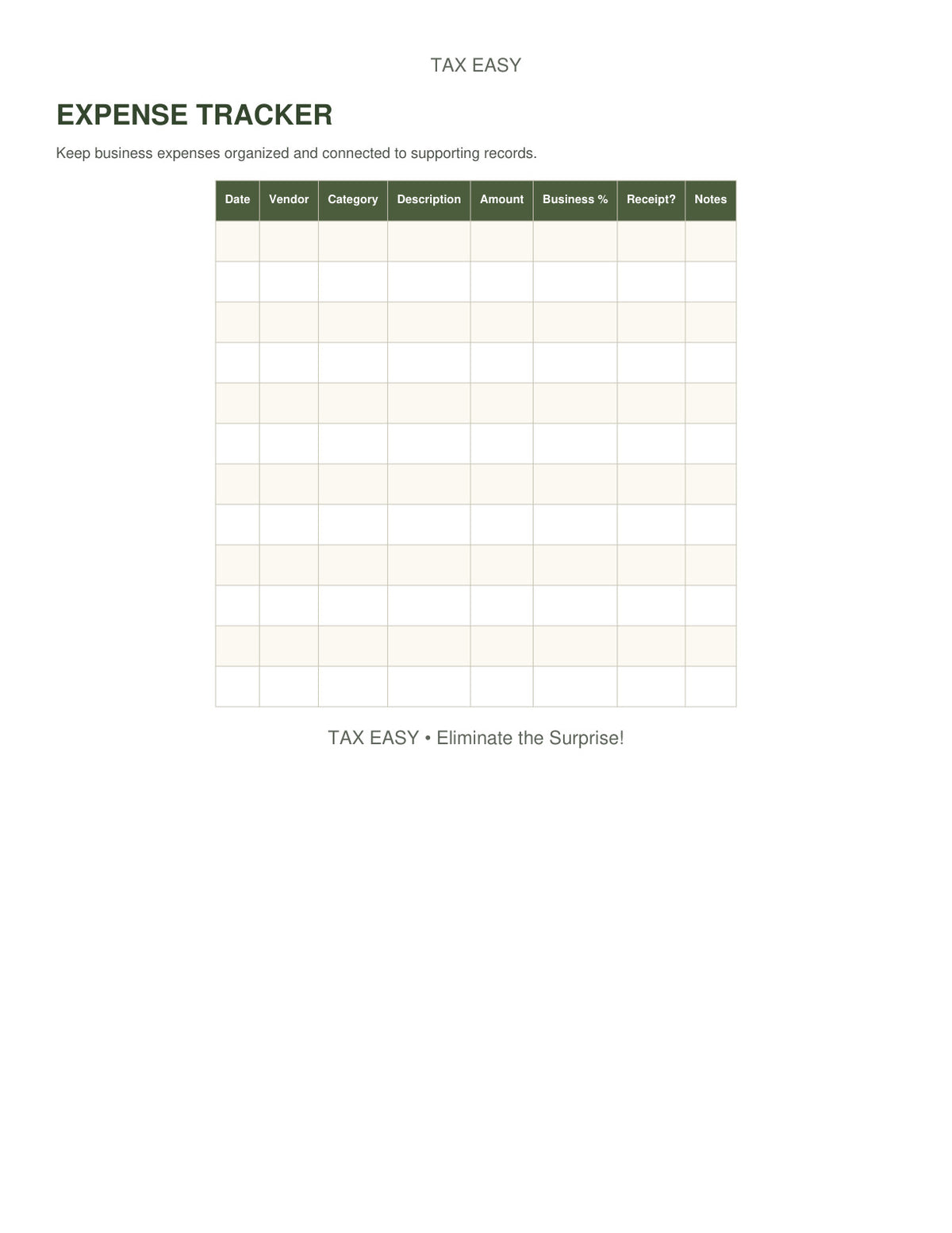 Tax Easy expense tracker preview