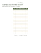 Tax Easy business document checklist preview